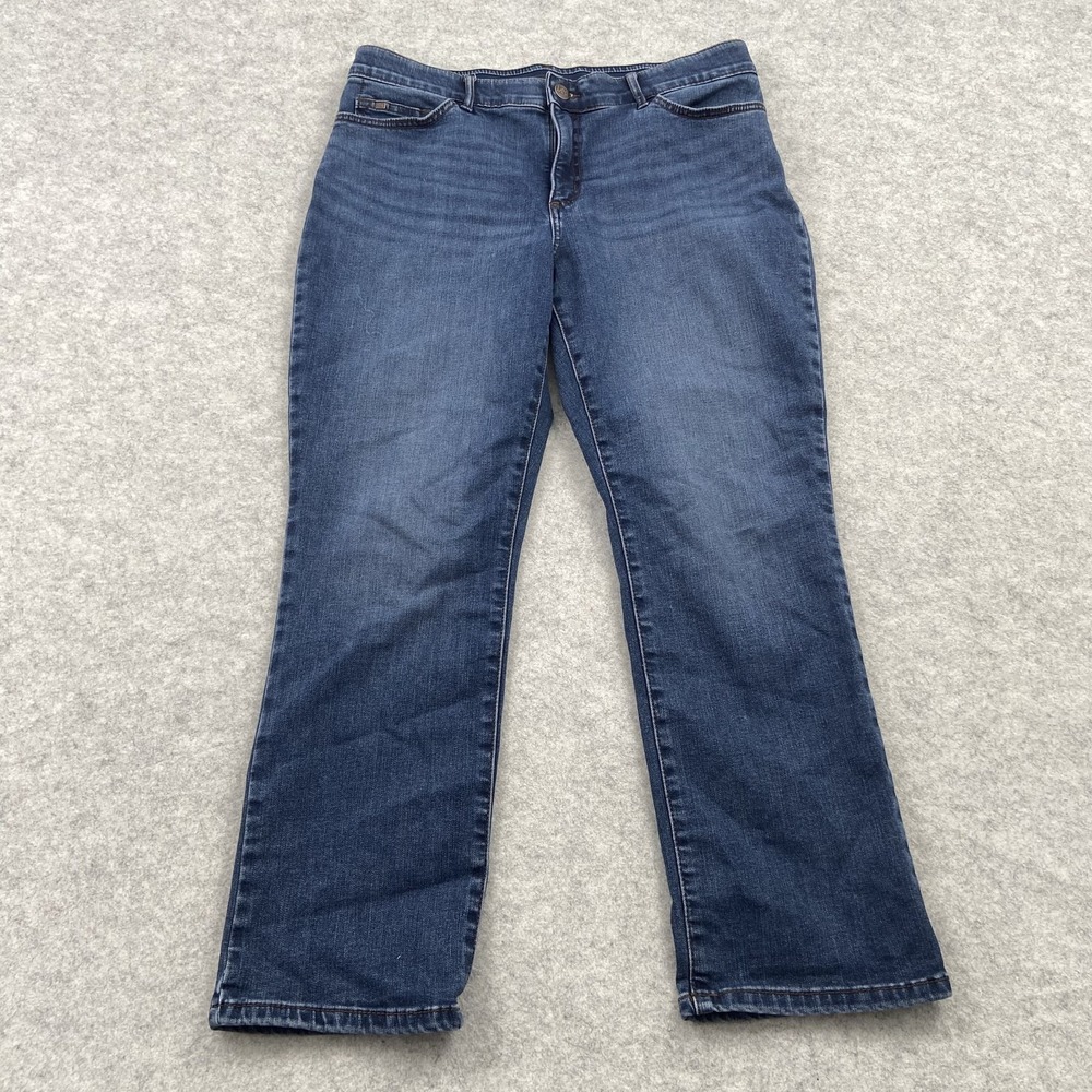 Lee Straight Flex Motion Jeans Womens 14 Short (34x26) Blue Stretch Denim